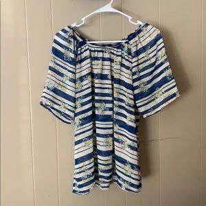 Bobeau off the shoulder sheer blouse